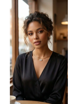 Pirinç Gold Renk Choker Model Zirkon Taşlı Kadın Kolye