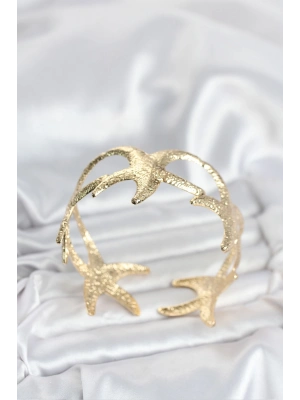 Pirinç Gold Renk Deniz Yıldızı Model Kadın Bileklik