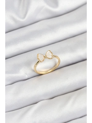 Pirinç Gold Renk Fiyonk Model Kadın Yüzük