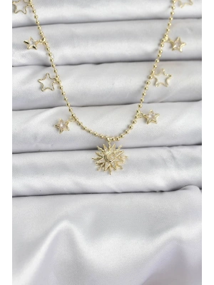 Pirinç Gold Renk Güneş Model Kadın Kolye