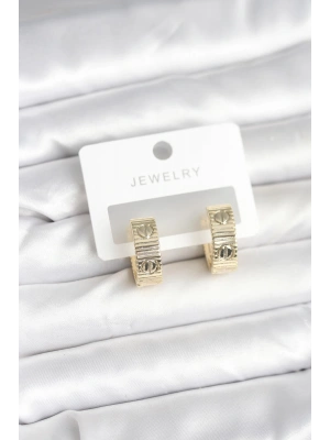 Pirinç Gold Renk Halka Kadın Küpe