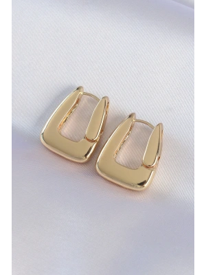 Pirinç Gold Renk Kalın Küpe