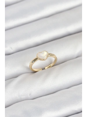 Pirinç Gold Renk Kalpli Kadın Yüzük