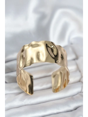 Pirinç Gold Renk Levha Model Kadın Bileklik