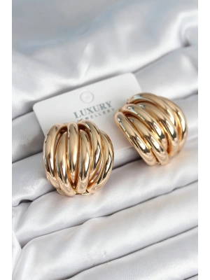 Pirinç Gold Renk Vintage Kadın Küpe