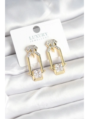 Pirinç Gold Renk Vintage Kadın Küpe