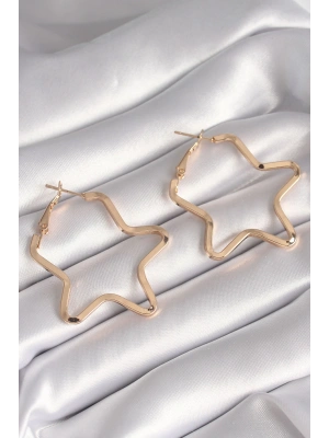 Pirinç Gold Renk Yıldız Model Kadın Küpe