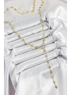 Pirinç Gold Renk Yıldızlı Kadın Y Kolye