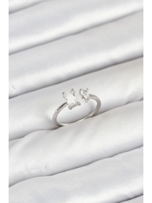 Pirinç Gold Renk Zirkon Taşlı Kadın Yüzük