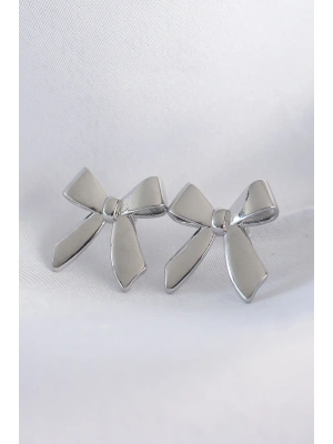 Pirinç Gümüş Renk Düz Plaka Fiyonk Küpe