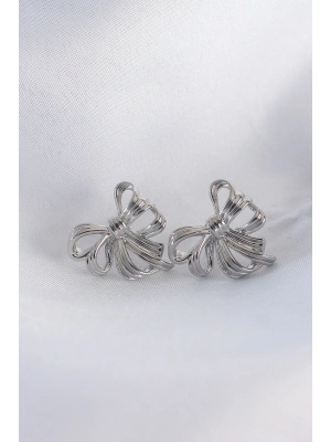 Pirinç Gümüş Renk Fiyonk Küpe