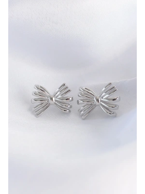 Pirinç Gümüş Renk Fiyonk Küpe