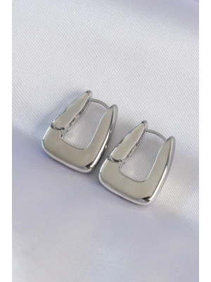 Pirinç Gümüş Renk Kalın Küpe