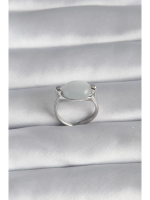 Pirinç Gümüş Renk Sedefli Kadın Yüzük