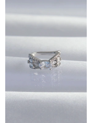 Pirinç Gümüş Renk Zirkon Taş Kaplama Earcuff Küpe