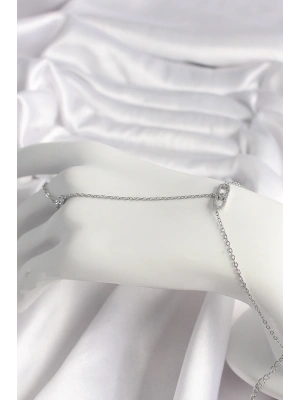 Pirinç Gümüş Renk Zirkon Taşlı Messika Model Kadın Şahmeran