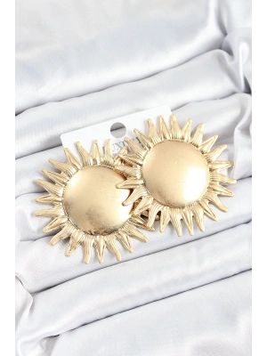Pirinç Güneş Model Gold Renk Kadın Küpe