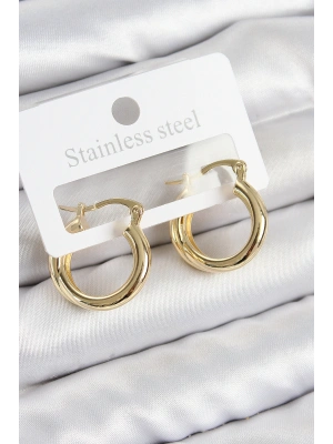 Pirinç Halka Model Gold Renk Kadın Küpe