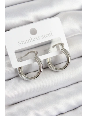 Pirinç Halka Model Gümüş Renk Kadın Küpe