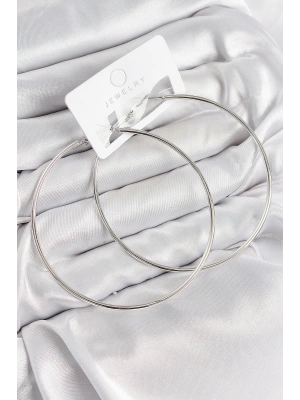 Pirinç Halka Model Gümüş Renk Kadın Küpe