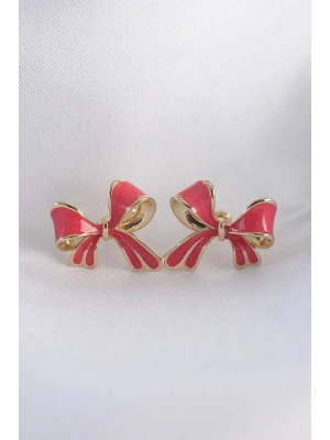 Pirinç Pembe Renk Fiyonk Küpe