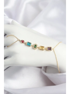 Pirinç Renkli Zirkon Taşlı Model Gold Renk Şahmeran