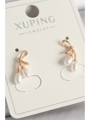 Pirinç Rose Renk İnci Detay Düğüm Model Kadın Küpe