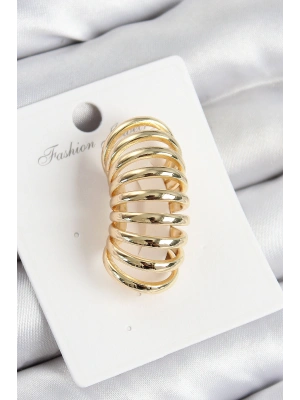 Pirinç Yay Model Gold Renk Sağ Kıkırdak Küpe