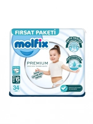 Premium Bebek Bezi Fırsat Paketi 6 Beden 15+ Kg 34 Adet