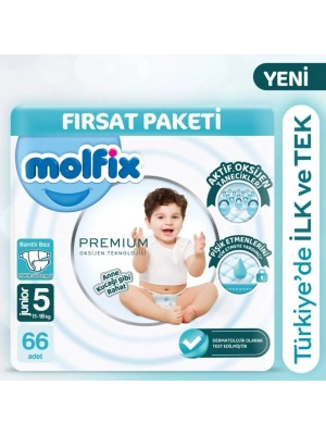 Premium Bebek Bezi Ultra Fırsat Paketi 5 Beden 11-18 Kg 66 Adet