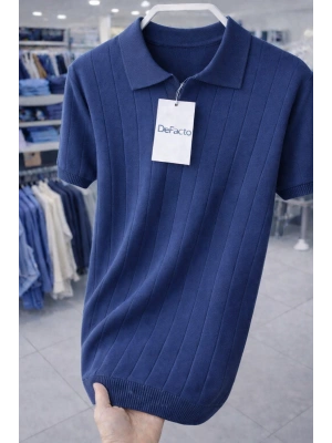 premium kalite yazlık kısa kollu tarz yeni model polyemid triko tişört Lacivert