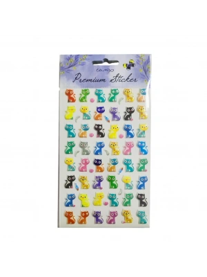 Puf Sticker Balıklı Kedi
