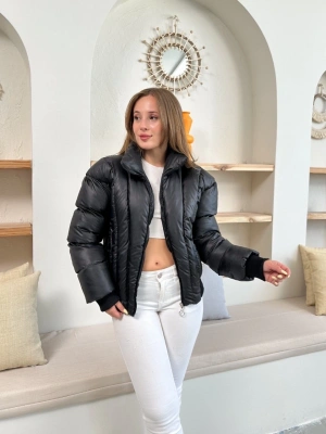 Puffer kısa mont siyah st25534