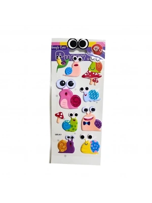 Puffy Stickers Googly Eyes Salyangozlar