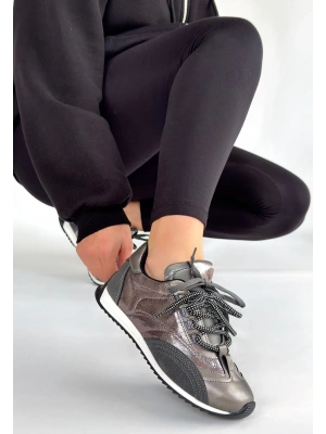 Ranu Platin Cilt Paraşüt Detaylı Bağcıklı Spor Ayakkabı