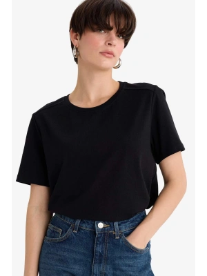 Regular Fit Bisiklet Yaka Basic Düz Premium Kısa Kollu Tişört Siyah