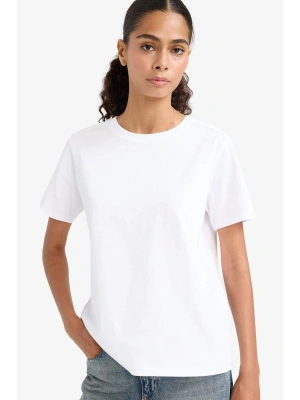 Regular Fit Bisiklet Yaka Basic Düz Premium Kısa Kollu Tişört Beyaz