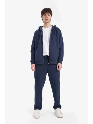 Regular Fit Fleto Cepli Düz Paça Kalın Eşofman Altı