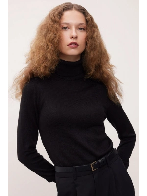 Regular Fit Yumuşak Dokulu Balıkçı Yaka Basic Düz Triko Kazak H1651az24wn Siyah