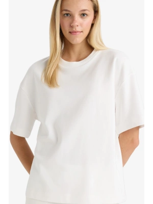 Relax Fit Bisiklet Yaka Basic Düz Kısa Kollu Tişört C7630AX24AU