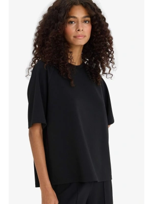 Relax Fit Bisiklet Yaka Yumuşak Dokulu Modal Kısa Kollu Tişört F1031AX25AU