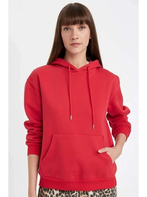 Relax Fit Kapüşonlu Kanguru Cepli Kalın Basic Düz Sweatshirt