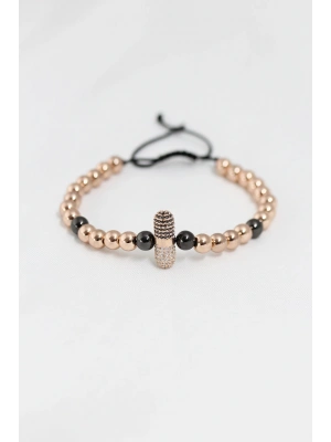 Rose Renk Çelik Zirkon Objeli Asansörlü Bileklik