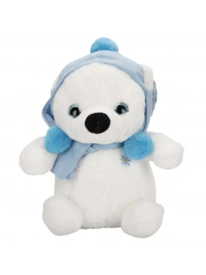 Şapkalı ve Atkılı Peluş Kutup Ayısı 30 cm S00004773