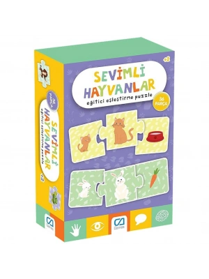 Sevimli Hayvanlar Eğitici Eşleştirme Puzzle 36 Parça