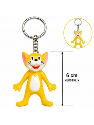 Sevimli Sarı Kedi Figürlü Anahtarlık 6 Cm