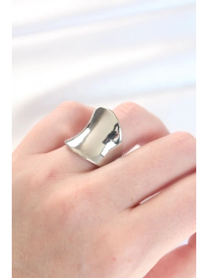 Silver Renk Ayarlanabilir Kavisli Ayna Yüzük