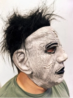 Siyah Saçlı Michael Myers Lateks Yüze Tam Yapışan Et Maske Korku Maskesi NessiWorld