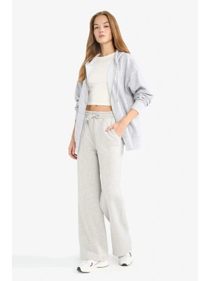 Straight Fit Beli Lastikli Kalın Eşofman Altı Bağcıklı Cepli Uzun Boy Basic Düz