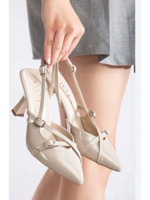 Tetti Bej Rugan Topuklu Ayakkabı